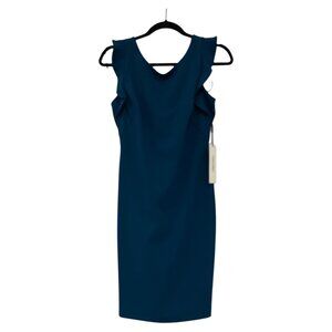 Calvin Klein Womens Knee-Length Dress Size 4 Blue Flutter Sleeve CD2C125J NWT